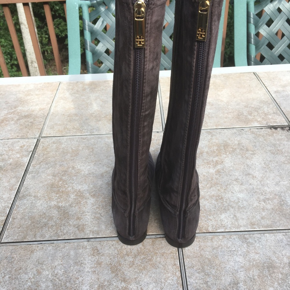 Tory Burch Irene brown tall suede boots 6 - Picture 10 of 12